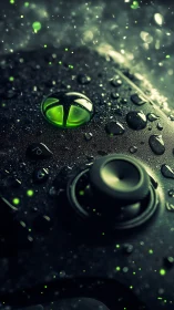 Gaming Controller with Neon Green Accents in Water.