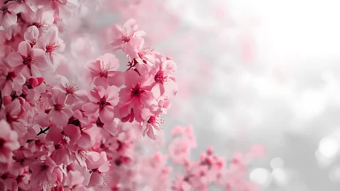 Cherry blossoms in soft focus spring composition.