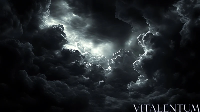 Storm-torn night sky parts to reveal a ghostly silver light