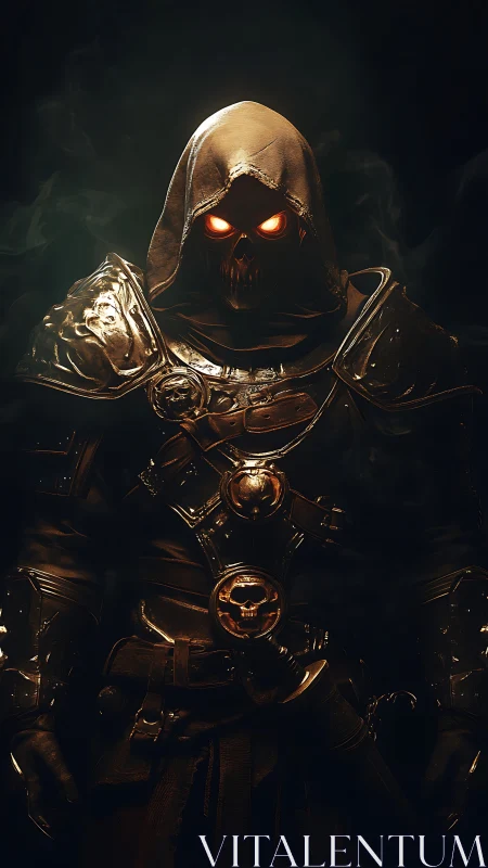 Hooded warlock smolders in molten armor under abyssal haze