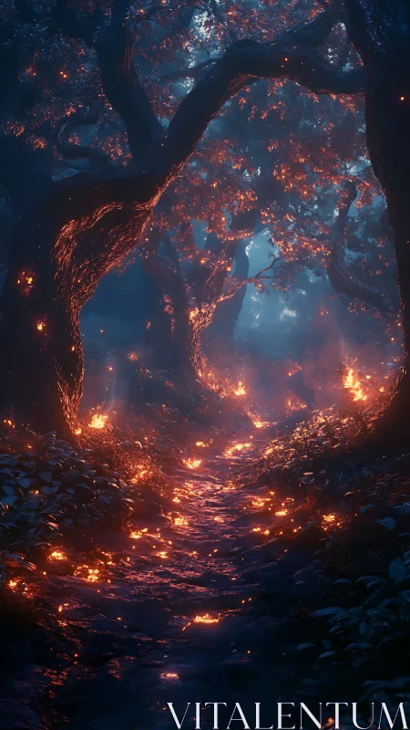 Glowing Forest Cathedral: Ancient Tree Portal