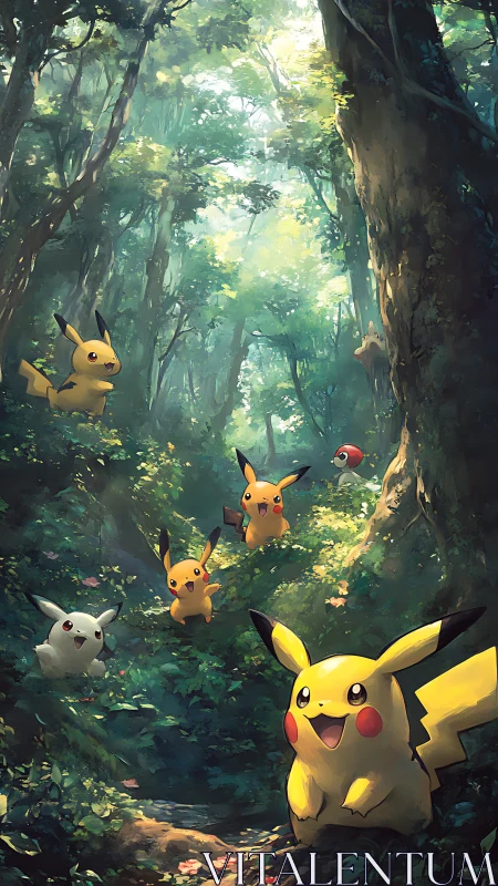 Electric Whispers: Pikachu's Verdant Adventure Unfolds.