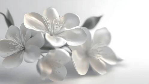 Luminous white blossoms bathed in ethereal morning light