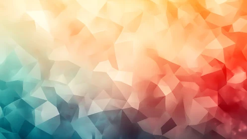 Soft low poly gradient glows with warm and cool tones