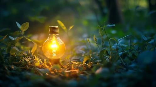 Forest floor idea quietly ignites inside a glowing glass bulb
