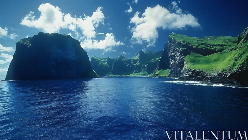 Majestic Sea Cliffs Frame Crystal Waters in Paradise