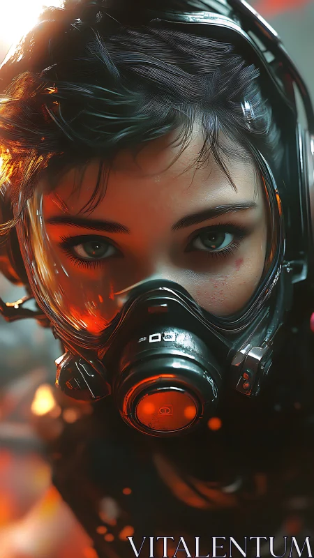 Fearless sci fi pilot meeting your gaze through a visor.