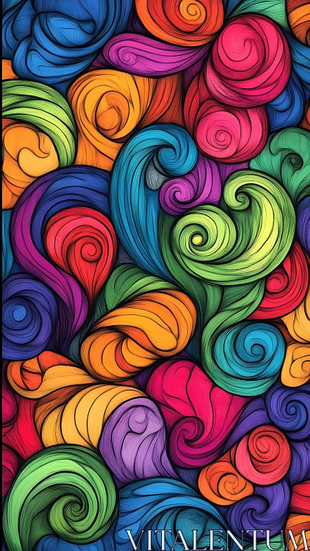 Joyful swirls of color curl together in playful harmony