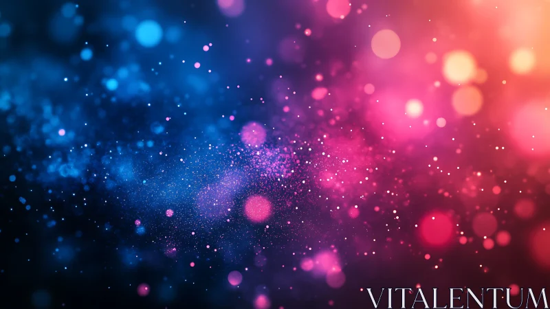 Colorful bokeh particles form dense abstract light field