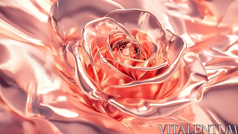 Metallic glass rose rendered with high-gloss subsurface scattering