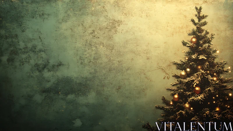 Cozy Christmas tree glowing softly in a dreamy winter corner.