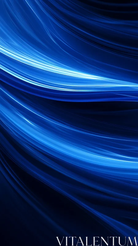 Flowing blue light ribbons over a deep night canvas.