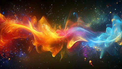 Chromatic nebula stream forms dynamic interstellar energy bridge