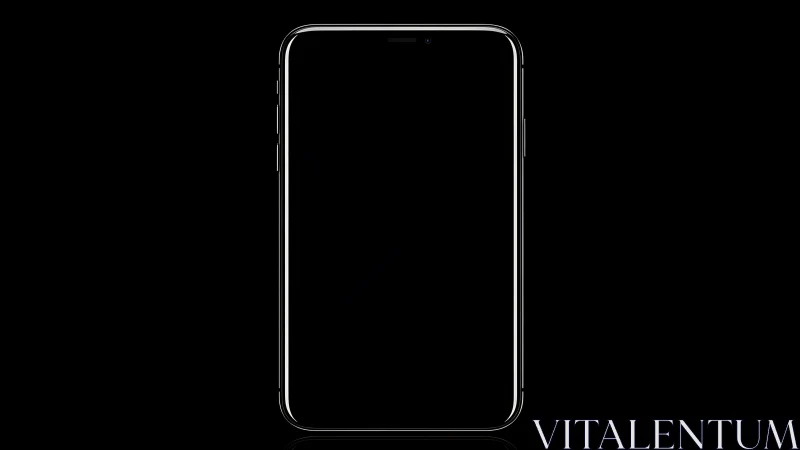 Minimalist Smartphone Frame Against Void Space.
