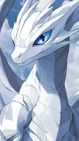 White dragon portrait shows detailed cel-shaded anatomy