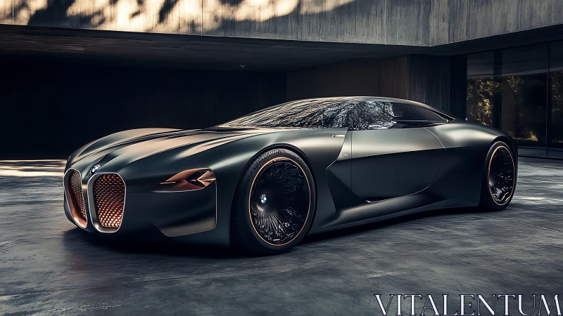 Sculpted midnight concept car poised for a quiet escape.