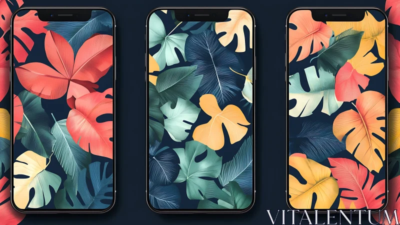 Tropical leaf wallpapers turning phones into mini escapes.