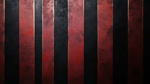 Textured red and black vertical striped abstract wall art.