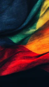 Velvet waves of rainbow cloth quietly ignite the darkness