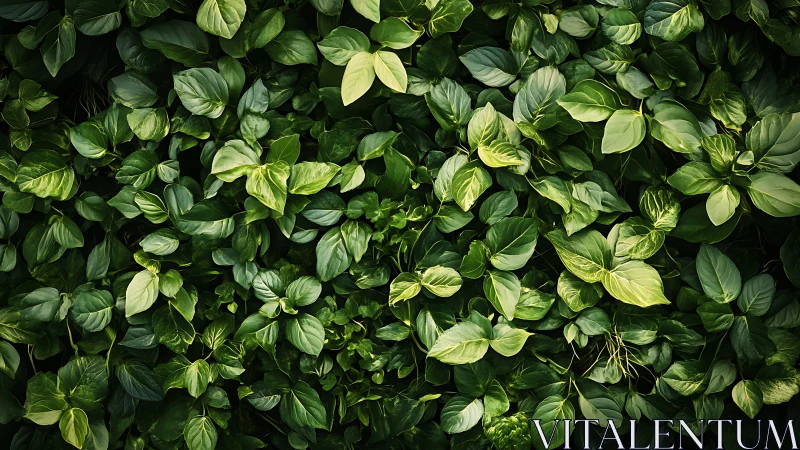 Dense overlapping green foliage in uniform top-down view.