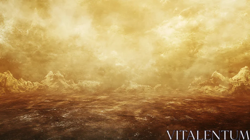 Molten horizon dreams over a stormy, sunlit wasteland.