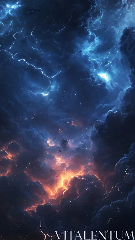 Starforged storm clouds ignite a cosmic electric ocean