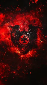 Winged inferno crest carves a blazing path through darkness