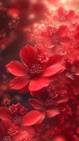 Crimson Dream Petals: A Luminous Floral Reverie.