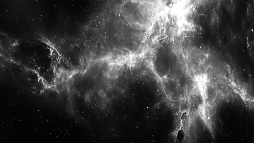 Nebula rivers wander through restless black and silver night