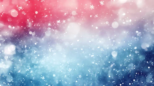 Chromatic bokeh snowfall gradient with luminous particle haze.