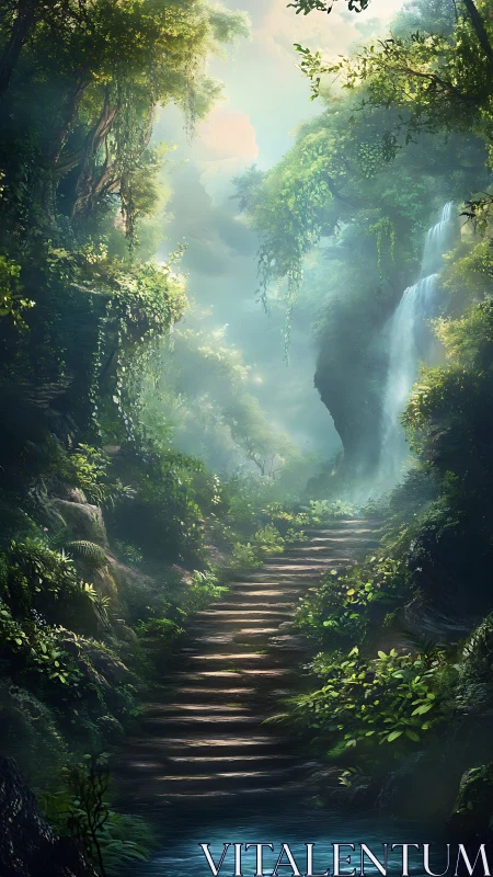 Emerald Canyon Whispers: Where Waterfalls Meet Enchanted Pathways