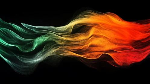Luminous color currents weaving fire and aurora across void.