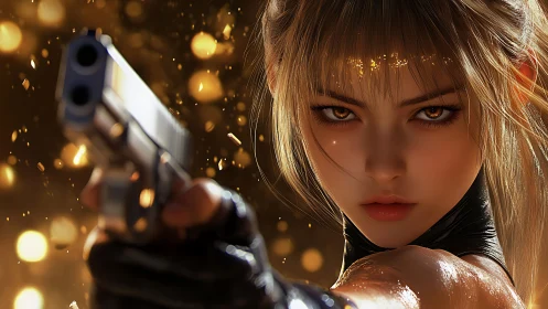 Hyper-detailed assassin portrait with shallow depth of field and bokeh