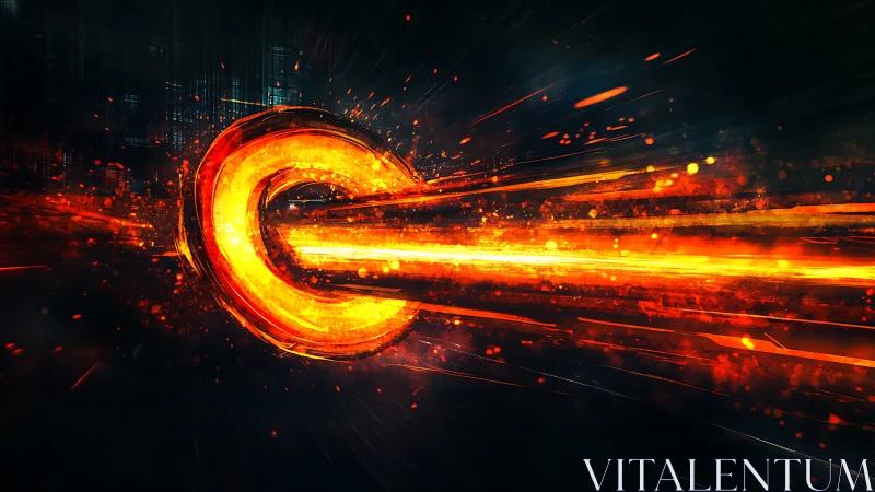 Incandescent Energy Vortex Piercing Dark Urban Landscape