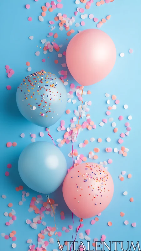 Confetti Dreams: Balloons Burst with Pastel Celebration Magic.