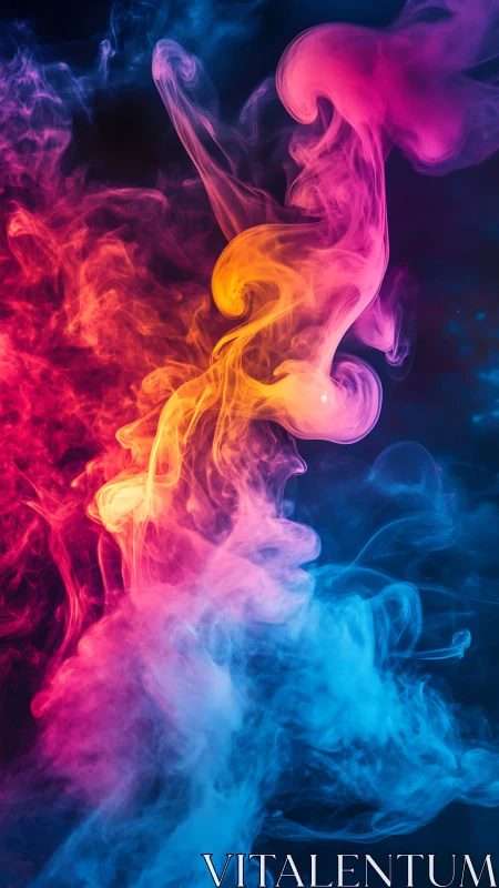Chromatic smoke plumes swirling in neon gradient space.