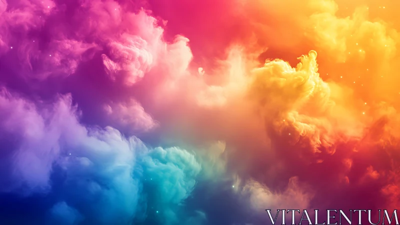 Chromatic nebula clouds swirling in radiant dreamlight.