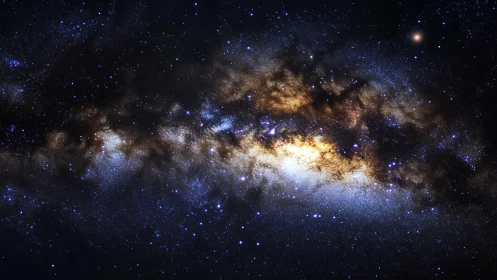 Milky Way galactic core spanning dense starfield panorama.
