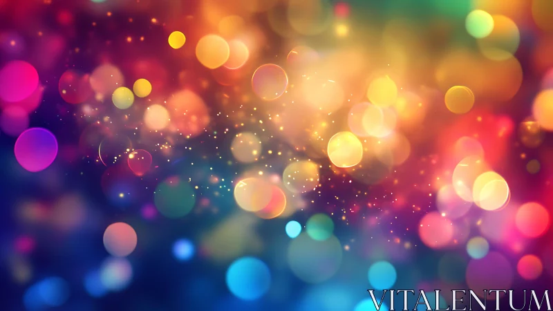 Multicolor optical bokeh field with luminous particle scatter.