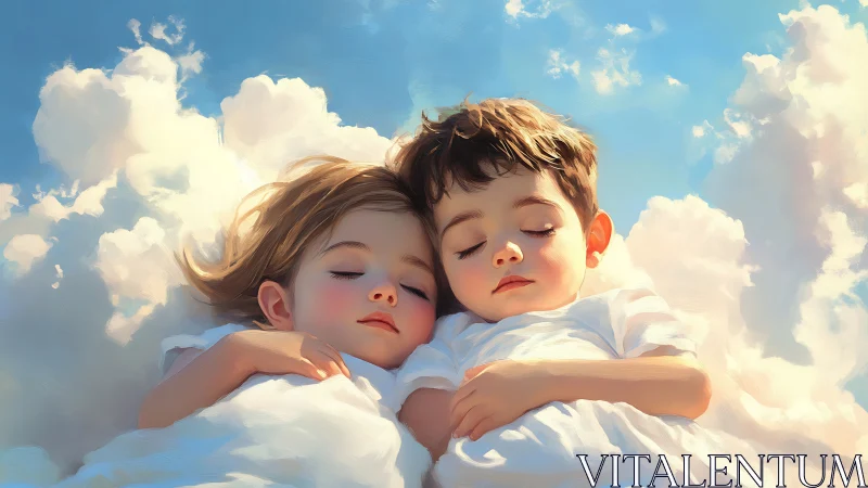 Children Dreaming Among Soft Clouds.