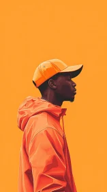 Monochrome blaze: profile of a cool urban daydreamer.