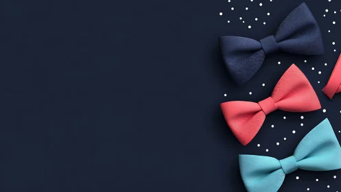 Three Fabric Bows Strike a Color-Pop Composition Against Midnight