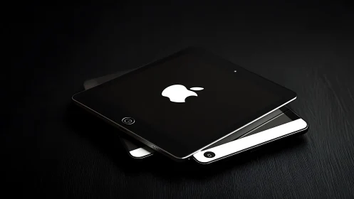 Sleek Silicon Twins Whisper Secrets in Monochromatic Darkness