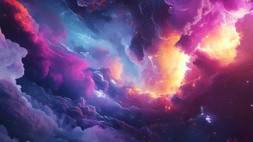 Volumetric nebula clouds reveal high-contrast cosmic light gradients