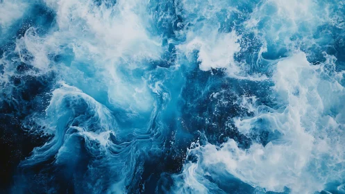 High-energy ocean surface turbulence with foamy wave interference