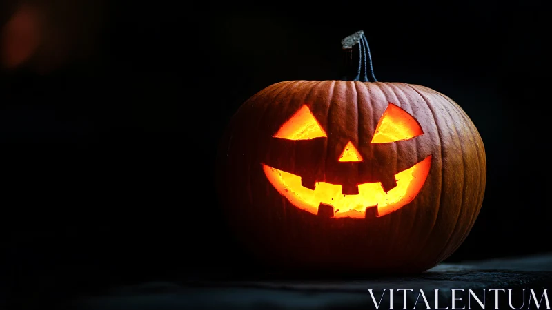 Grinning jack o’lantern glows like mischief in the dark.