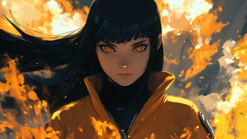 Ember-eyed heroine walks through storm-born fire calmly