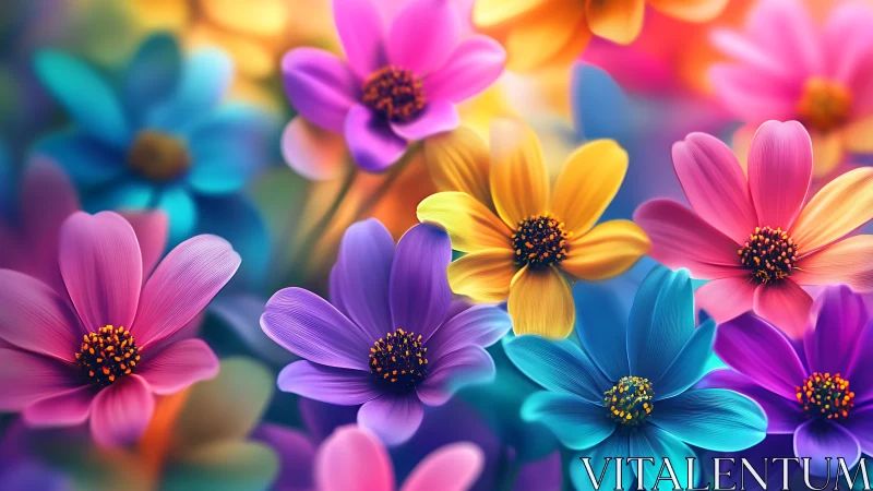 Bursting Rainbow Blooms: Nature's Vivid Celebration.