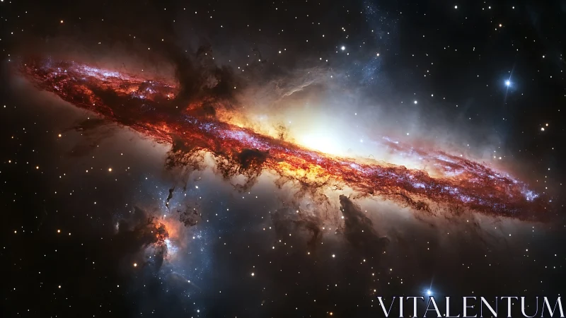 Streak of starlit galaxy glows warmly in the silent cosmos