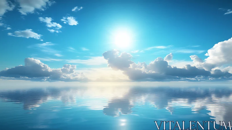 Gentle midday sun over glassy ocean reflections.